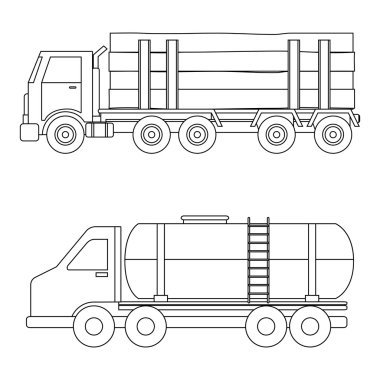 Kamyon tasarım. ulaşım simgesi. siluet çizimi
