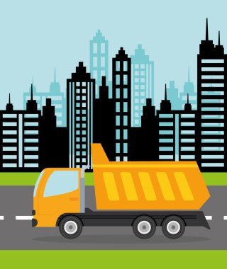 Kamyon tasarım. ulaşım simgesi. düz illüstrasyon