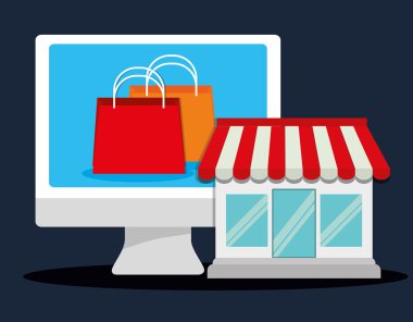 Tasarım alışveriş düz illüstrasyon