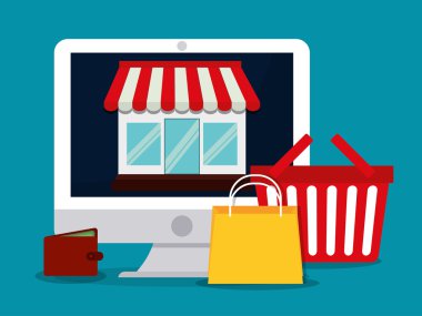 Tasarım alışveriş düz illüstrasyon