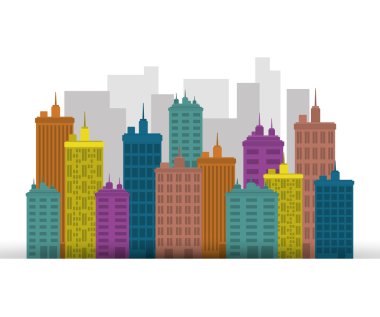 Şehir tasarım. Kentsel illüstrasyon. Bina kavramı