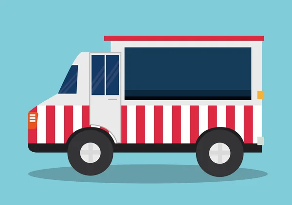 Projeto do caminhão. ícone de comida. ilustração plana —  Vetores de Stock