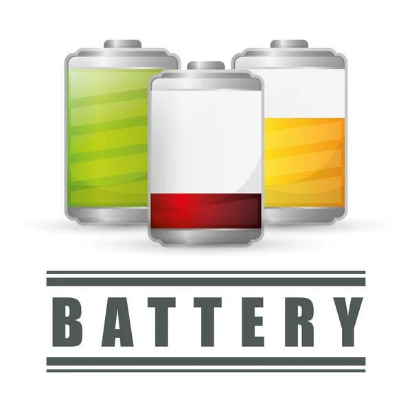 Conception de la batterie, concept d'énergie et de puissance, vecteur modifiable — Image vectorielle