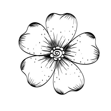 Çiçek tasarım. Doodle illüstrasyon. Beyaz arka plan