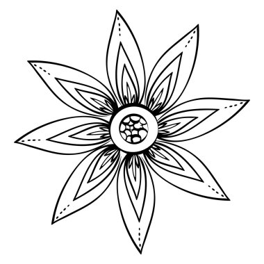 Çiçek tasarım. Doodle illüstrasyon. Beyaz arka plan