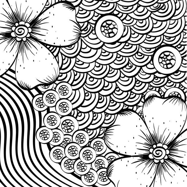 Blumenschmuck. Doodle Illustration. weißer Hintergrund — Stockvektor