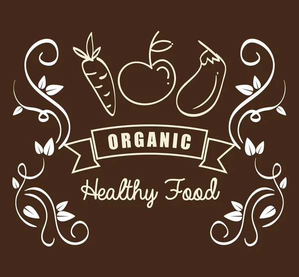 Design de alimentos orgânicos. conceito natural. ilustração de alimentos saudáveis —  Vetores de Stock