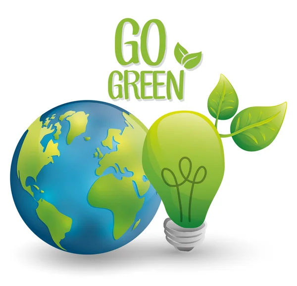 Zdaniem zielony design. naturalne koncepcji. ekologia ilustracja — Wektor stockowy