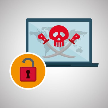 Güvenlik sistemi tasarımı. Uyarı simgesi. koruma kavramı