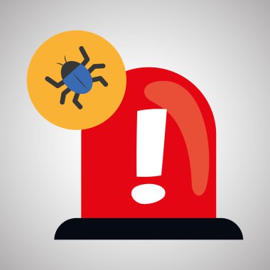 Güvenlik sistemi tasarımı. Uyarı simgesi. koruma kavramı