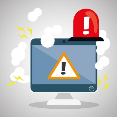 Güvenlik sistemi tasarımı. Uyarı simgesi. koruma kavramı