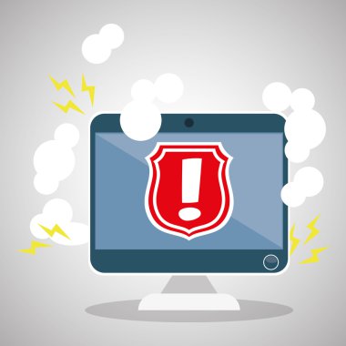 Güvenlik sistemi tasarımı. Uyarı simgesi. koruma kavramı