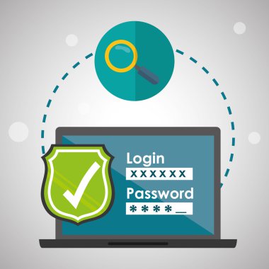 Güvenlik sistemi tasarımı. Uyarı simgesi. koruma kavramı