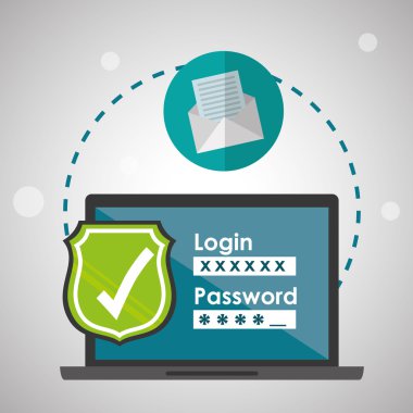 Güvenlik sistemi tasarımı. Uyarı simgesi. koruma kavramı