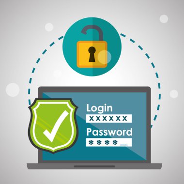 Güvenlik sistemi tasarımı. Uyarı simgesi. koruma kavramı