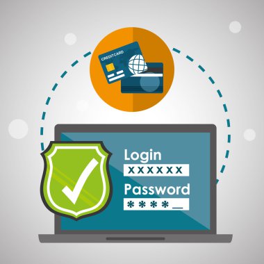 Güvenlik sistemi tasarımı. Uyarı simgesi. koruma kavramı