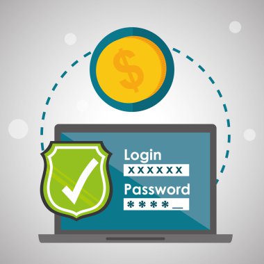 Güvenlik sistemi tasarımı. Uyarı simgesi. koruma kavramı