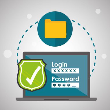 Güvenlik sistemi tasarımı. Uyarı simgesi. koruma kavramı