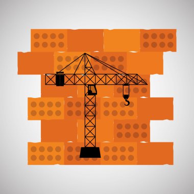 İnşaat tasarım. tuğla simgesi. onarım kavramı, vektör çizim