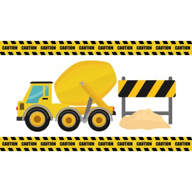 Construction design. truck icon. repair concept, vector illustration