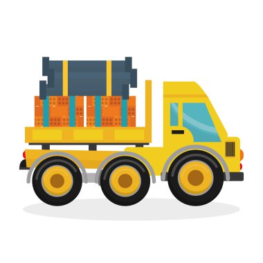 Construction design. truck icon. repair concept, vector illustration