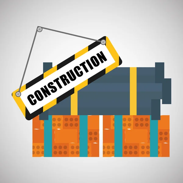 Projeto de construção. Ícone de tijolo. conceito de reparação, ilustração vetorial —  Vetores de Stock