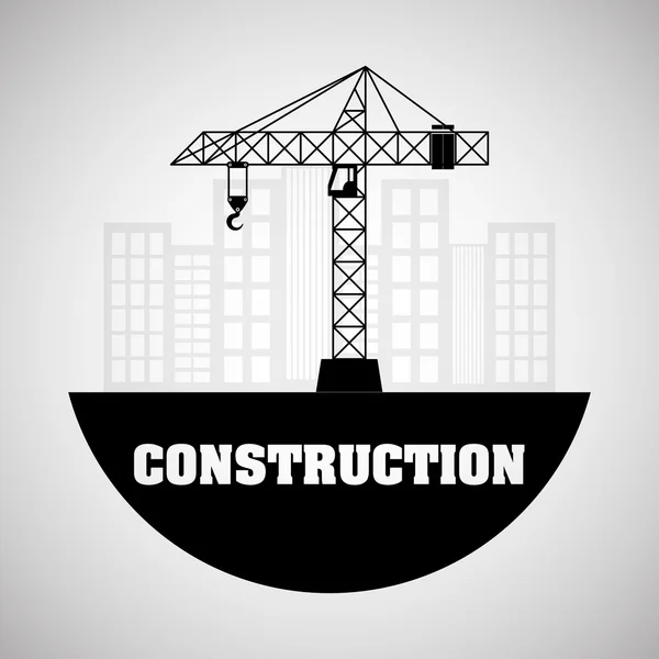 Progettazione edilizia. icona della gru. concetto di riparazione, illustrazione vettoriale — Vettoriale Stock