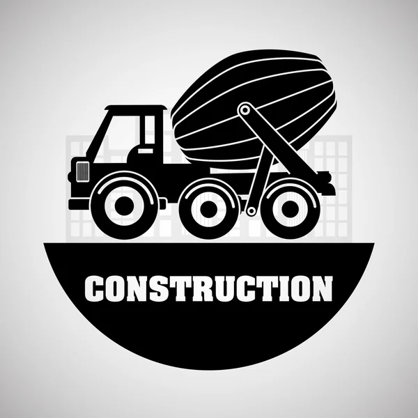 Diseño de construcción. icono del camión. concepto de reparación, ilustración vectorial — Vector de stock