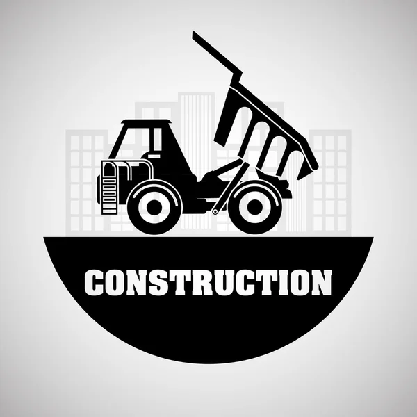 Проектирование строительства. икона грузовика концепция ремонта, векторная иллюстрация — стоковый вектор
