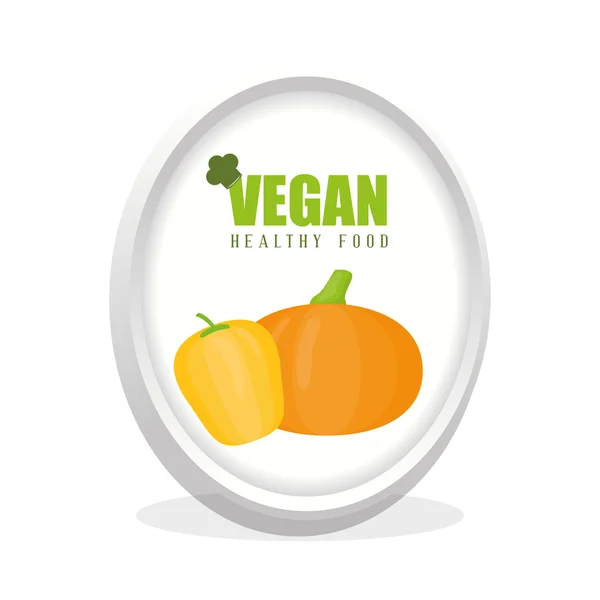 Diseño vegano. icono orgánico. concepto de alimentos saludables, ilustración de vectores — Vector de stock