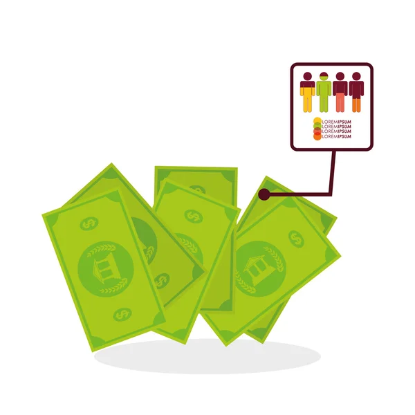 Geld-Design. Infografik-Symbol. Geschäftskonzept, Vektorillustration — Stockvektor