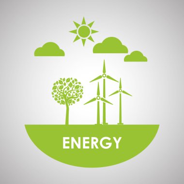 Ekoloji tasarım. Koruma simgesi. Yeşil kavram. , vektör çizim