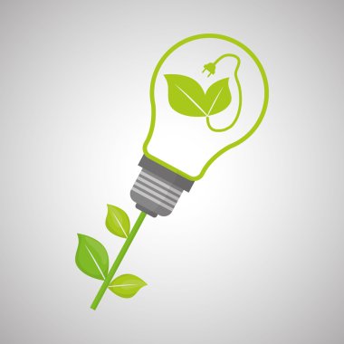 Ekoloji tasarım. Koruma simgesi. Yeşil kavram. , vektör çizim