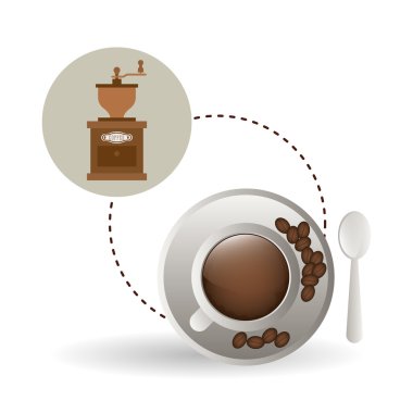 Kahve tasarım. Kahvaltı conceptl. Beyaz arka plan