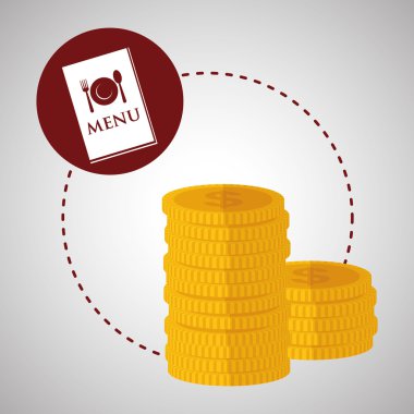 Menü tasarımı. para simgesi. Restaurant konseptini