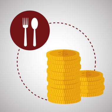 Menü tasarımı. para simgesi. Restaurant konseptini