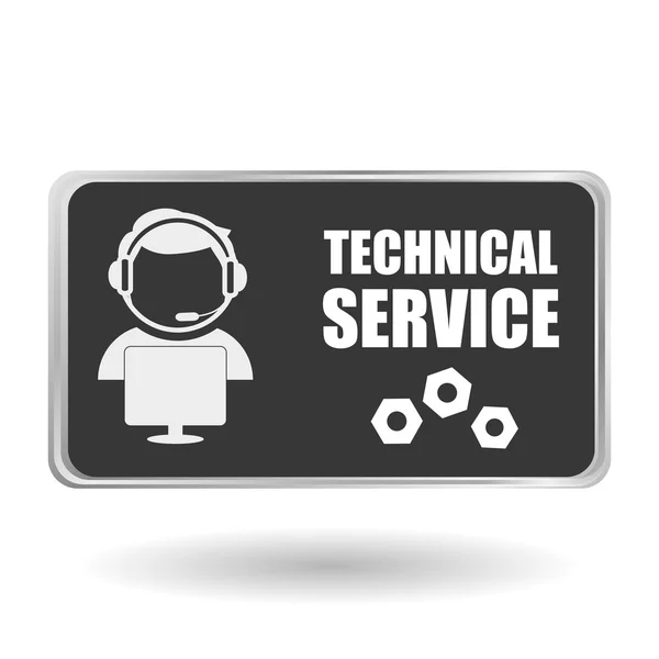 Service technique. icône du centre d'appels. concept de soutien — Image vectorielle