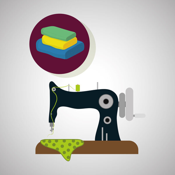 Швейная икона текстиля. Концепция портняжного магазина
