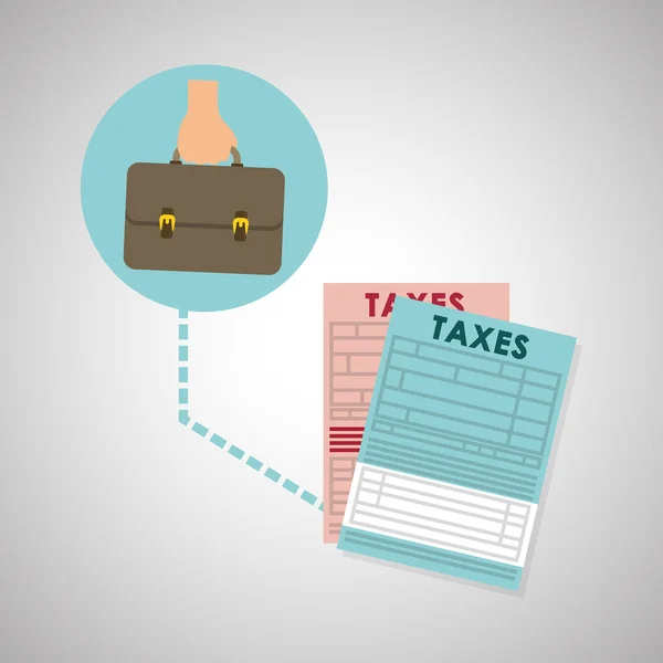 Conception des impôts. icône de finance. Notion de fiscalité — Image vectorielle
