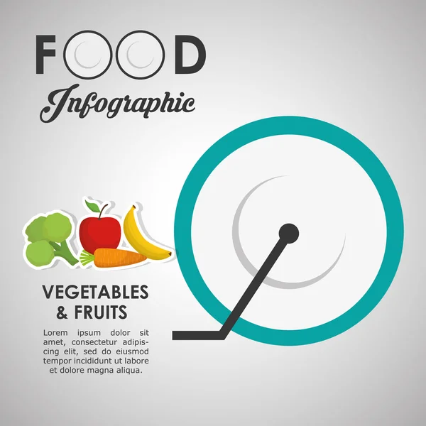 Diseño de alimentos saludables. icono de la infografía. concepto de menú — Vector de stock