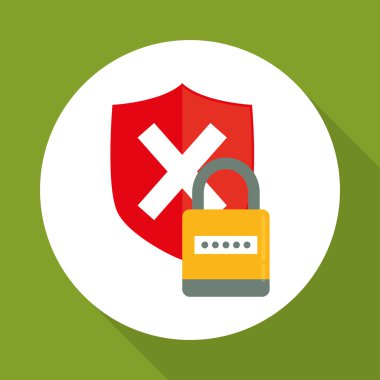 Güvenlik sistemi tasarımı. teknoloji illüstrasyon. Koruma simgesi