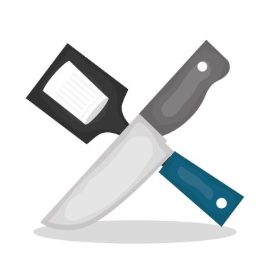 Şef tasarım, malzeme simgesi. Restaurant konseptini, vektör çizim