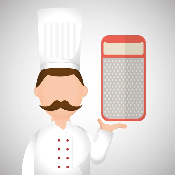 Diseño del chef, icono de suministros. concepto de restaurante, ilustración vectorial — Vector de stock