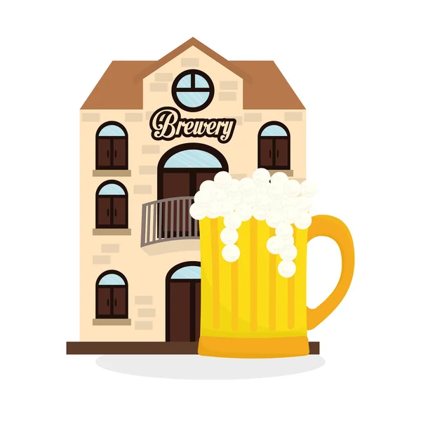 Bier ontwerp. het pictogram van de brouwerij. drank concept, vectorillustratie — Stockvector