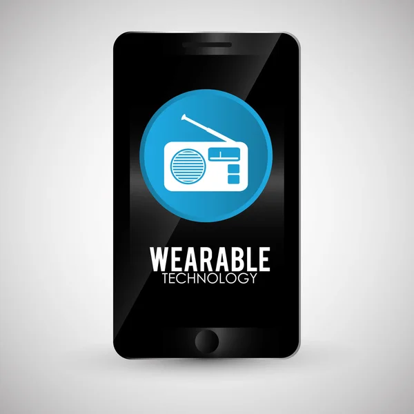 Wearable technologieontwerp. pictogram van de sociale media. smartphone concept, vectorillustratie — Stockvector