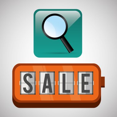 Satılık tasarım. sosyal medya simge. e-ticaret kavramı, vektör çizim