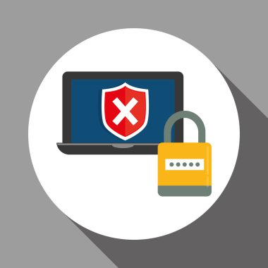 Güvenlik sistemi tasarımı. teknoloji illüstrasyon. Koruma simgesi