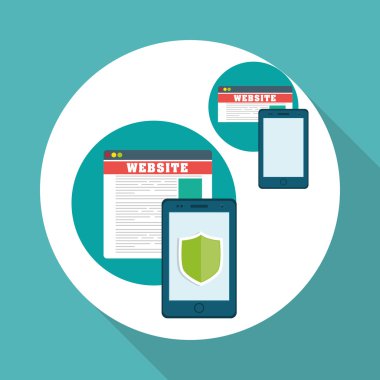 Güvenlik sistemi tasarımı. teknoloji illüstrasyon. Koruma simgesi