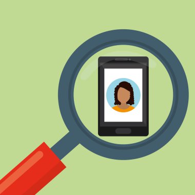 İnsan kaynakları tasarlayın. insanlar illüstrasyon. Arama simgesi