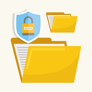 Güvenlik sistemi tasarımı. teknoloji illüstrasyon. Koruma simgesi